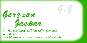 gerzson gaspar business card